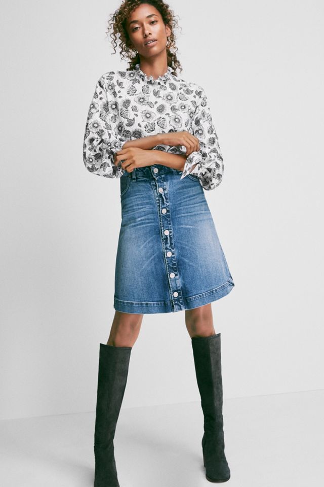 McGuire Button-Front Denim Skirt #4