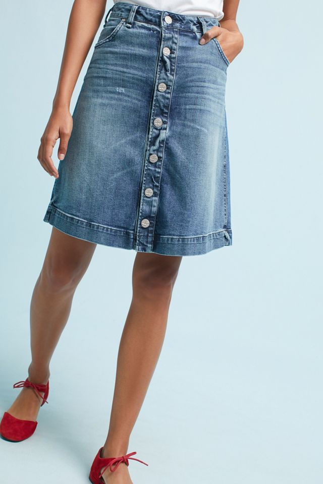 McGuire Button-Front Denim Skirt #1