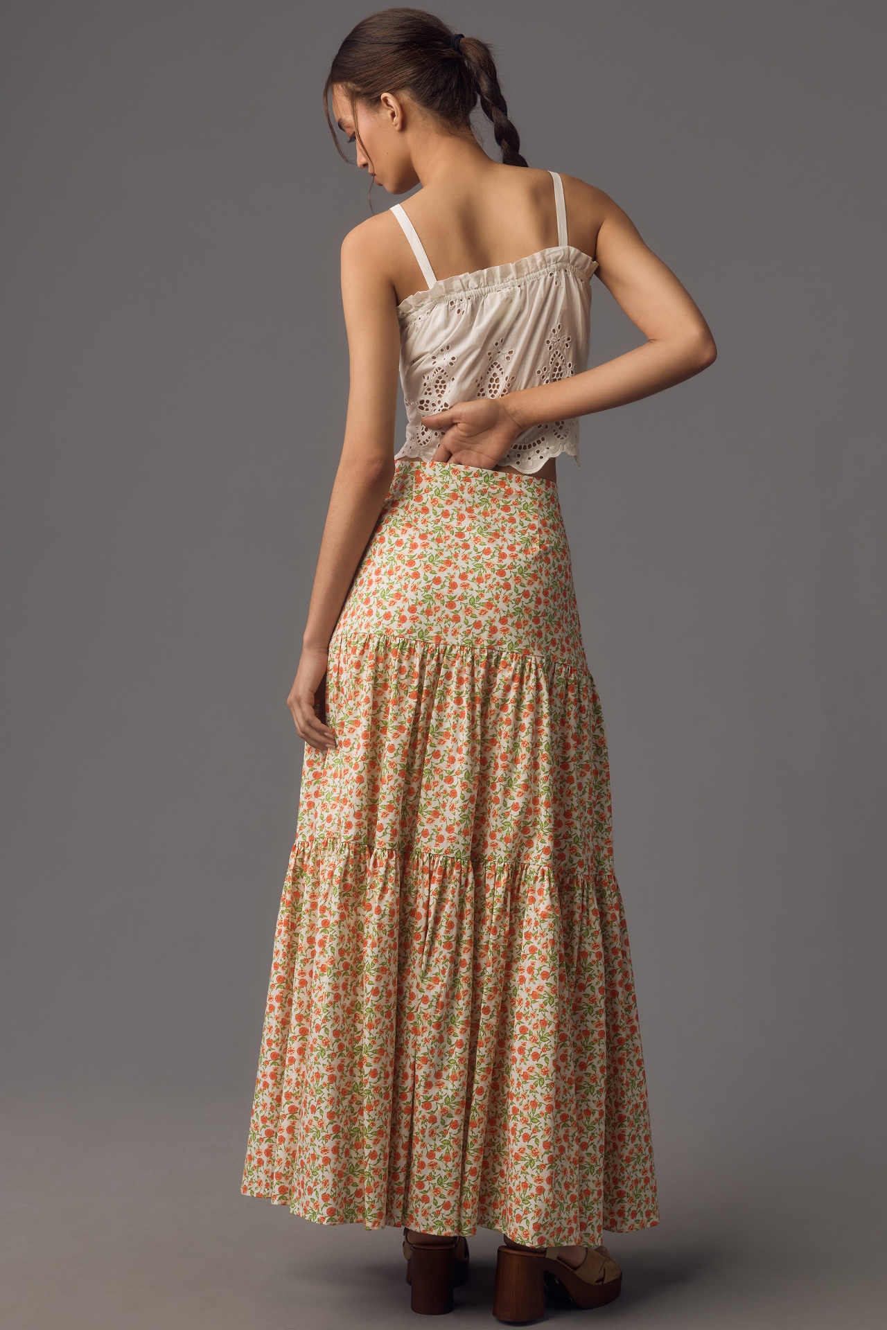 WAYF Tiered Maxi Skirt