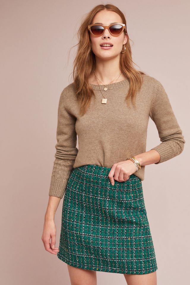 Windowpane Mini Skirt