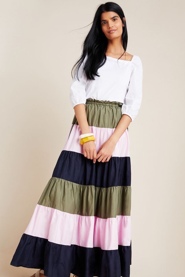 Penelope Tiered Maxi Skirt | Anthropologie UK