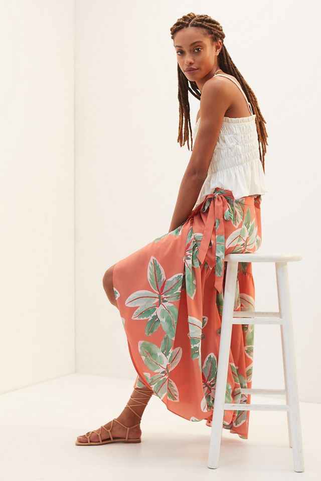 Floral Wrap Maxi Skirt Anthropologie