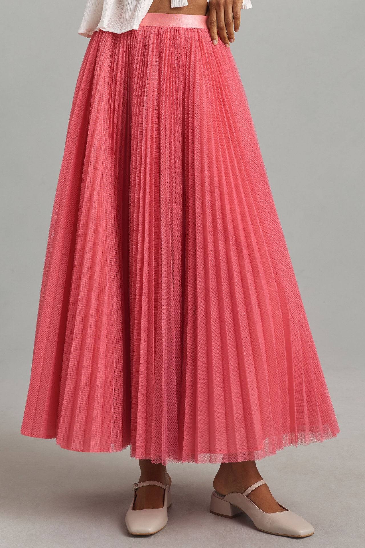 Hutch Pleated Tulle Midi Skirt