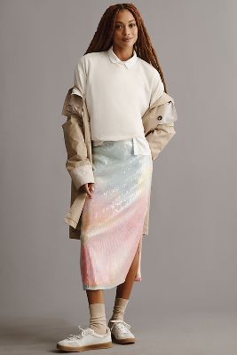 Hutch Sequin Mesh Midi Slip Skirt