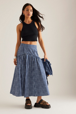 HUTCH DROP-WAIST MIDI SKIRT 
