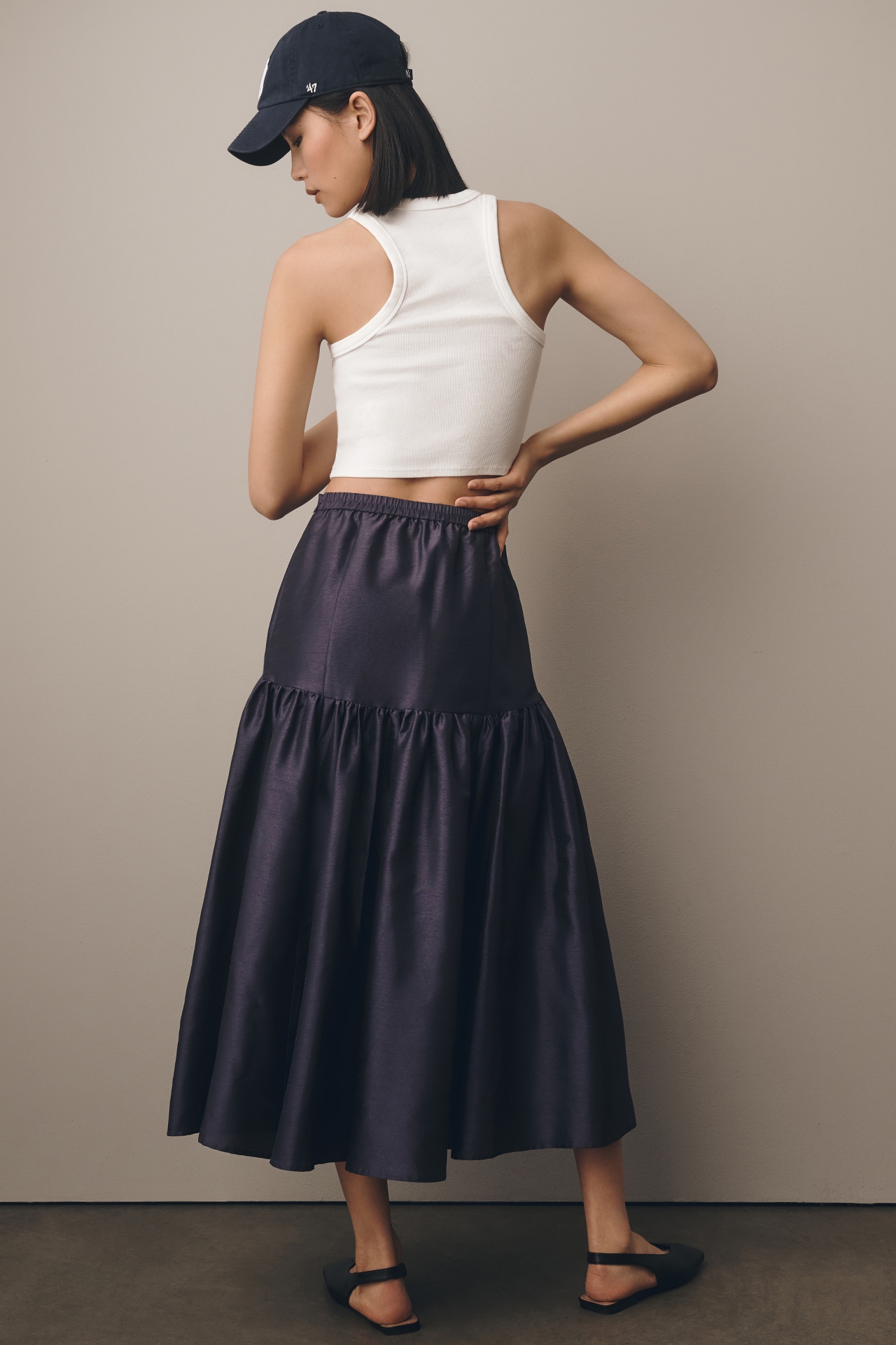 Hutch Drop-Waist Midi Skirt