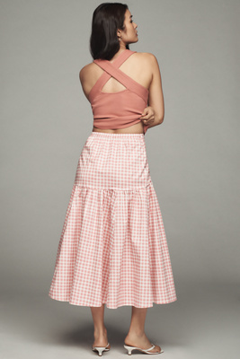 HUTCH DROP-WAIST MIDI SKIRT 