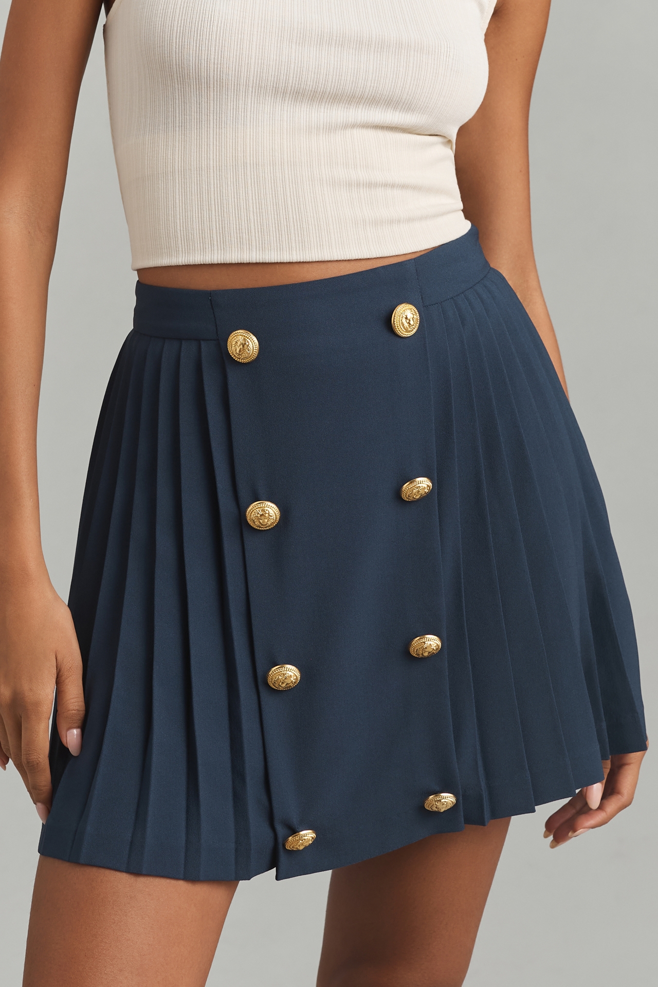 Hutch Button-Front Mini Skirt