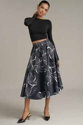 Hutch Cotton-Blend Belted Midi Skirt