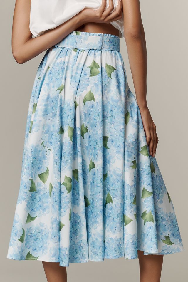 Hutch Cotton-Blend Belted Midi Skirt