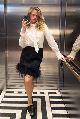 Hutch Faux-Feather Mini Skirt