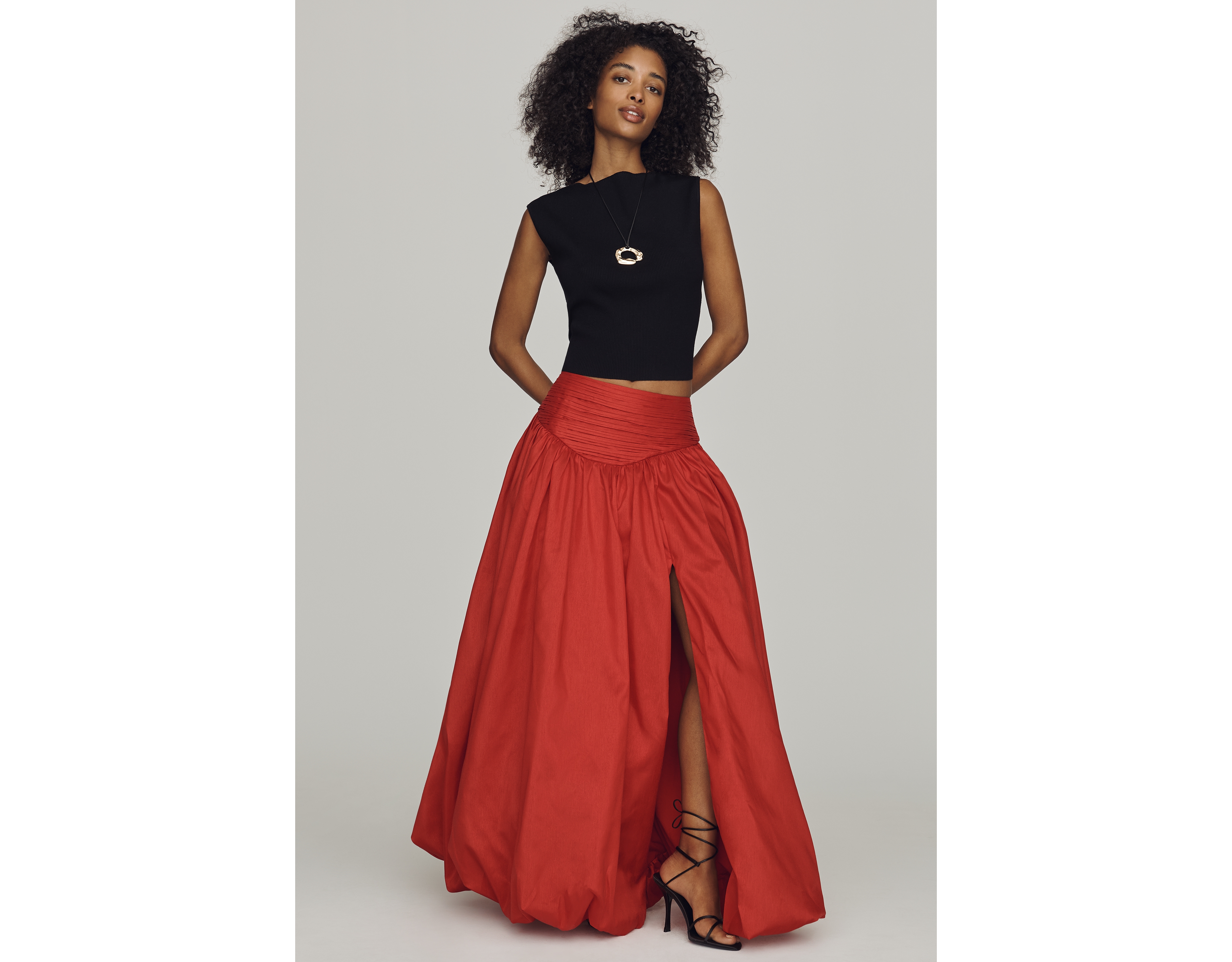 Hutch Bubble-Hem Maxi Skirt