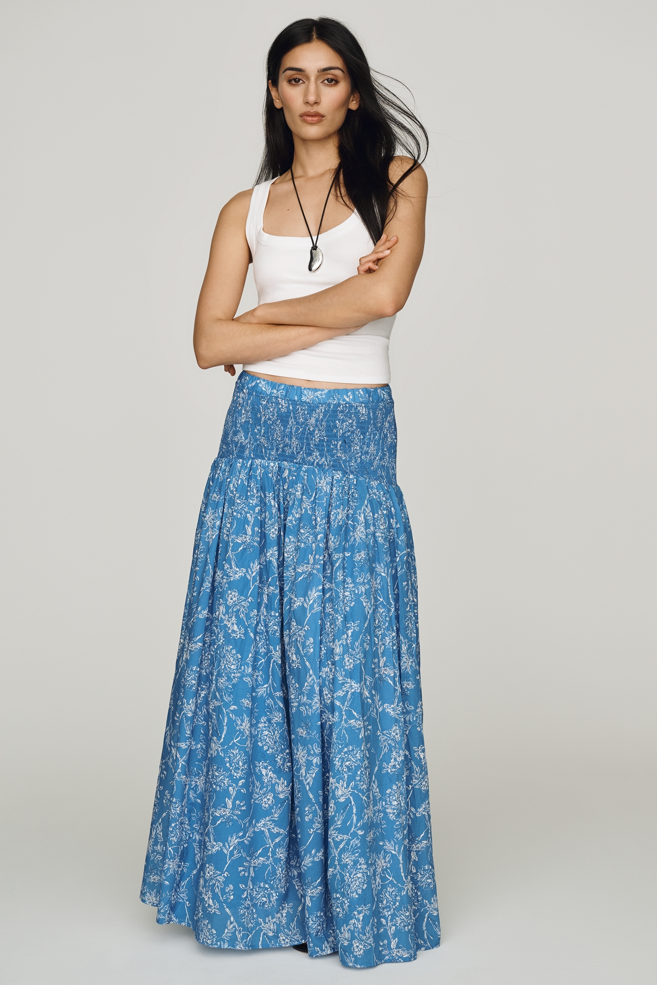 Hutch Smocked Cotton Skirt