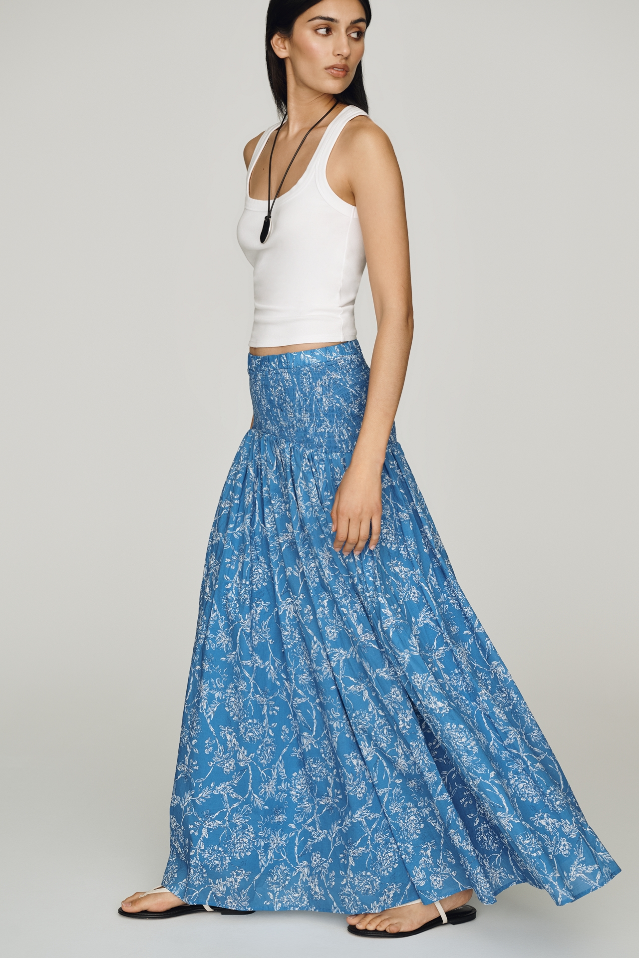 Hutch Smocked Cotton Skirt