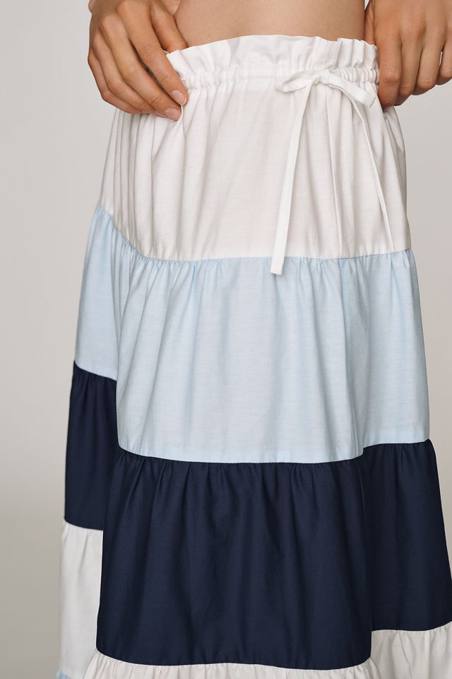 Hutch 100% Cotton Colorblock Maxi Skirt #2