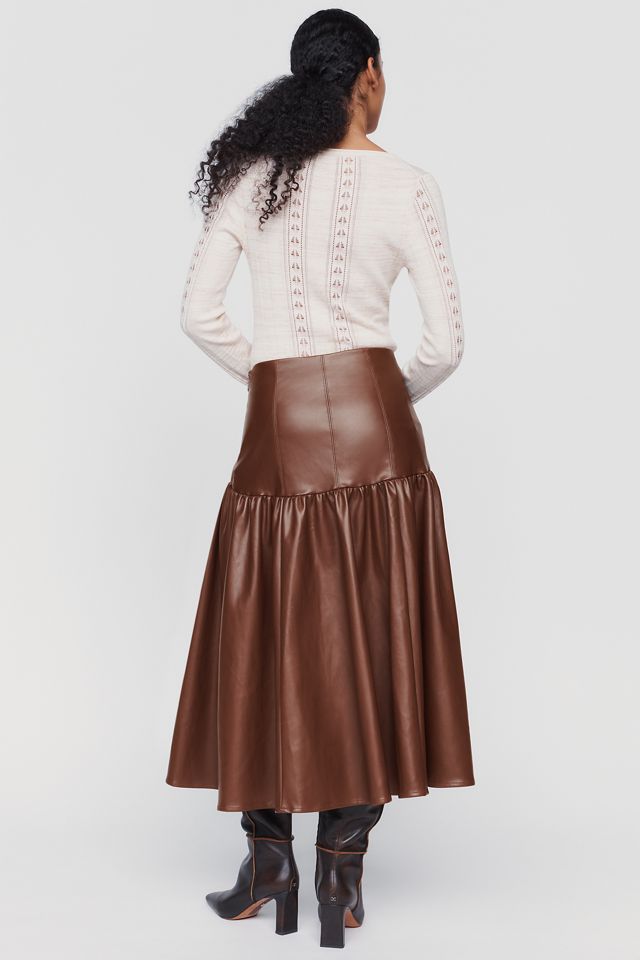 Hutch Maeden Faux Leather Midi Skirt #2