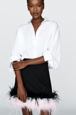 Hutch Faux Feather Trim Mini Skirt by Anthropologie
