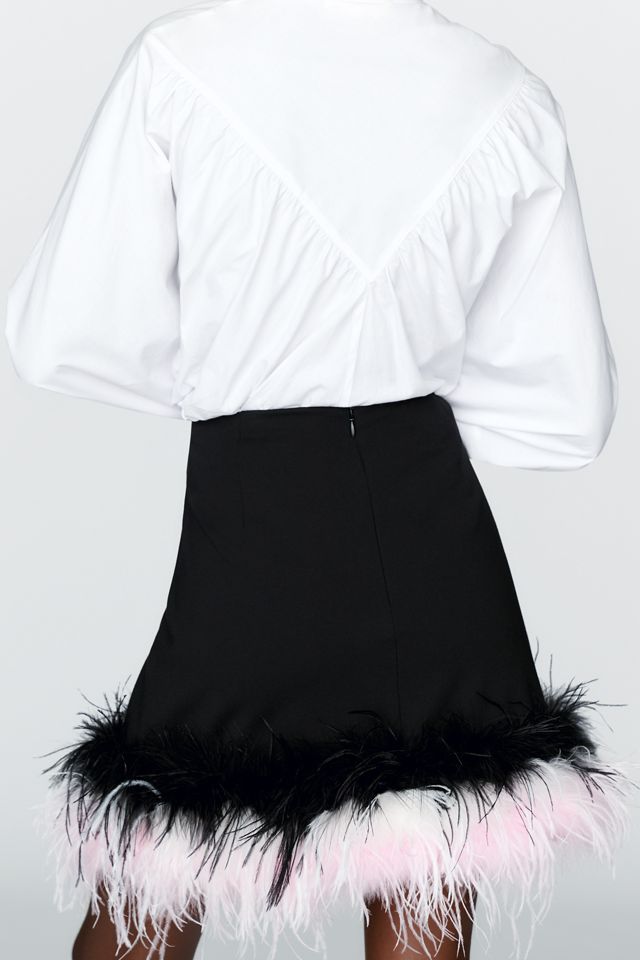 Hutch Faux Feather Trim Mini Skirt  #2