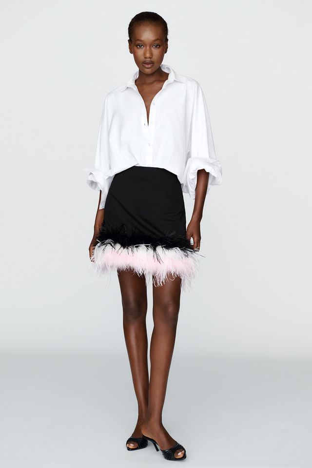 Hutch Faux Feather Trim Mini Skirt  #3