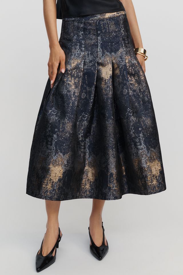 Hutch Metallic Jacquard Midi Skirt #1