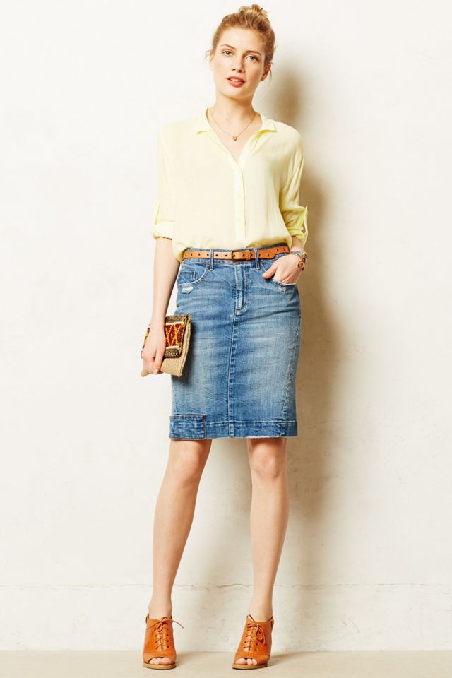 Pilcro Denim Pencil Skirt #2