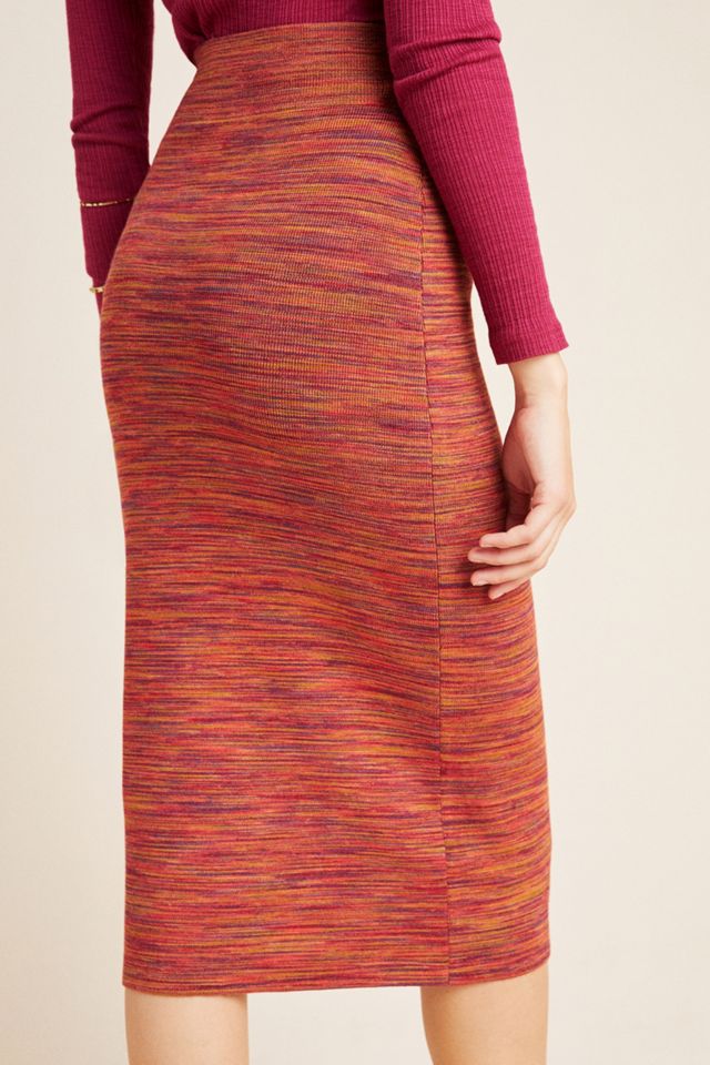 Maeve Persimmon Space-Dyed Midi Skirt #1