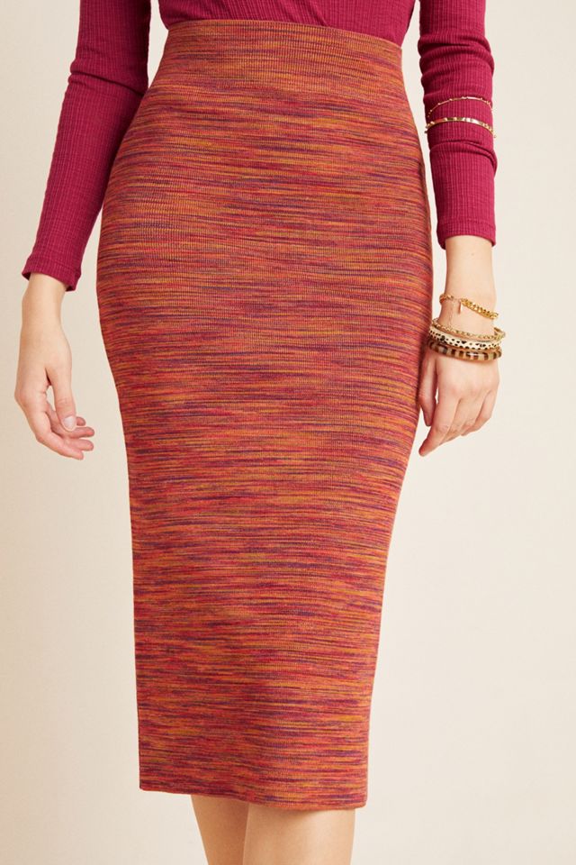 Maeve Persimmon Space-Dyed Midi Skirt #3