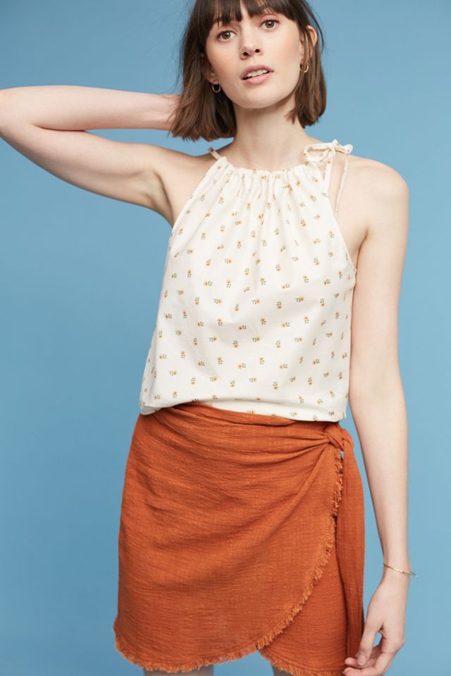 Tie-Side Wrap Mini Skirt #1