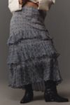RIXO Preslee Ruffle Midi Skirt | Anthropologie
