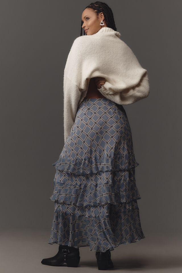 【Anthropologie】RIXO プレスリー フリル ミディスカート RIXO Preslee Ruffle Midi Skirt | Anthropologie
