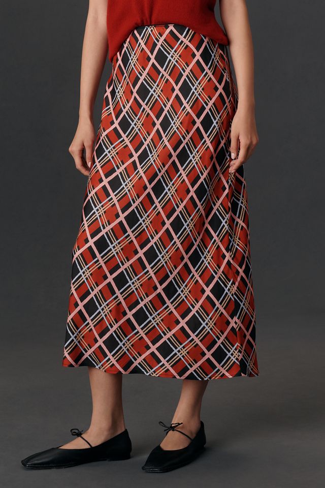 RIXO Ardith Check Midi Slip Skirt #2