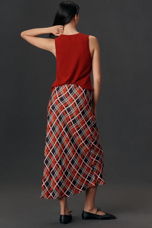 RIXO Ardith Check Midi Slip Skirt #3