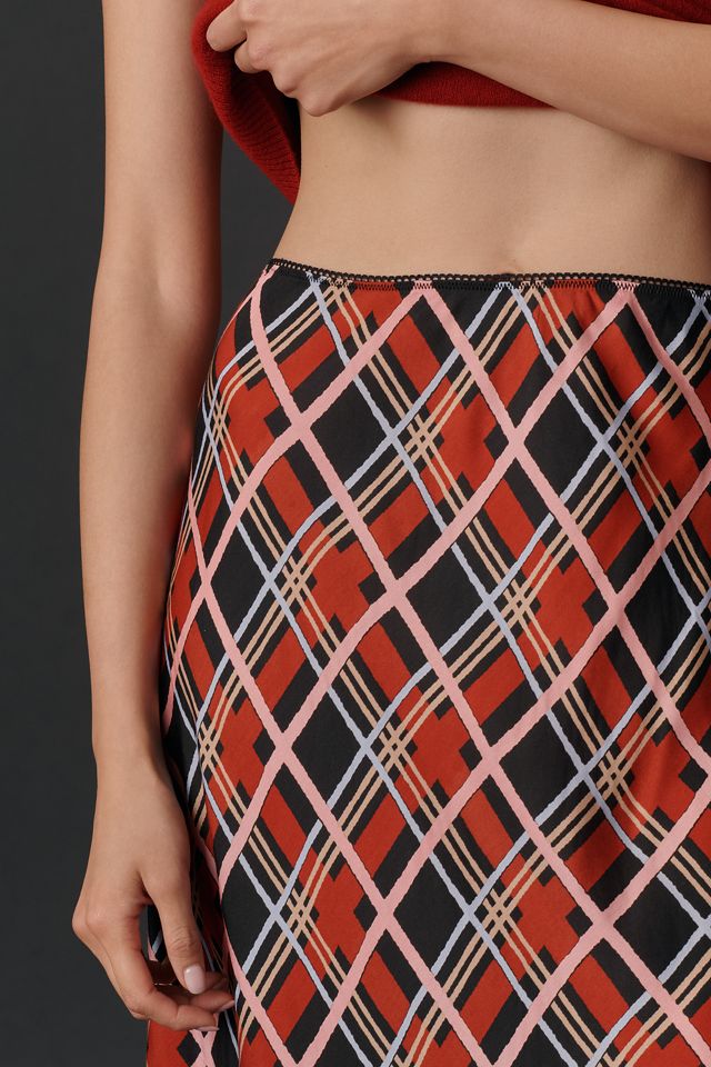 RIXO Ardith Check Midi Slip Skirt #4