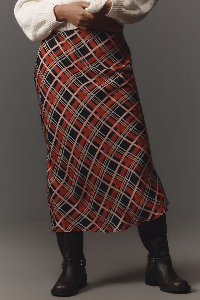 RIXO Ardith Check Midi Slip Skirt #6