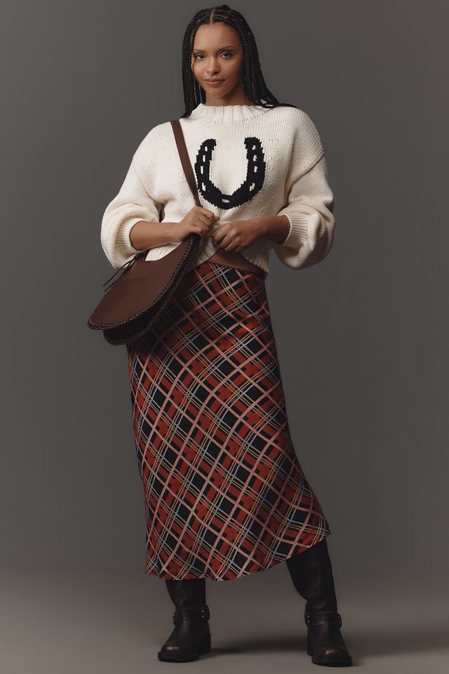 RIXO Ardith Check Midi Slip Skirt #5