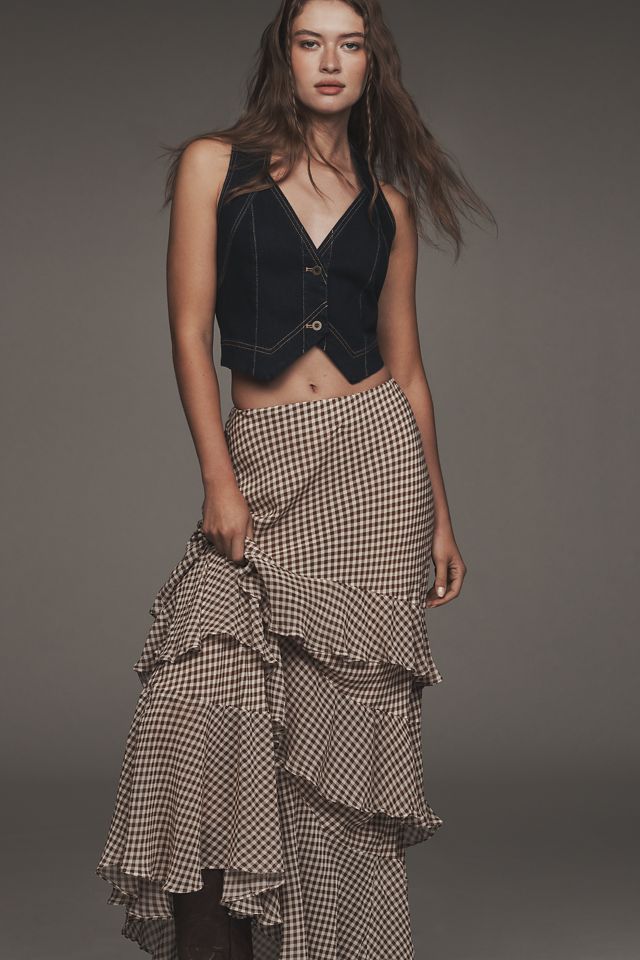 RIXO Preslee Tiered Ruffle Maxi Skirt #1