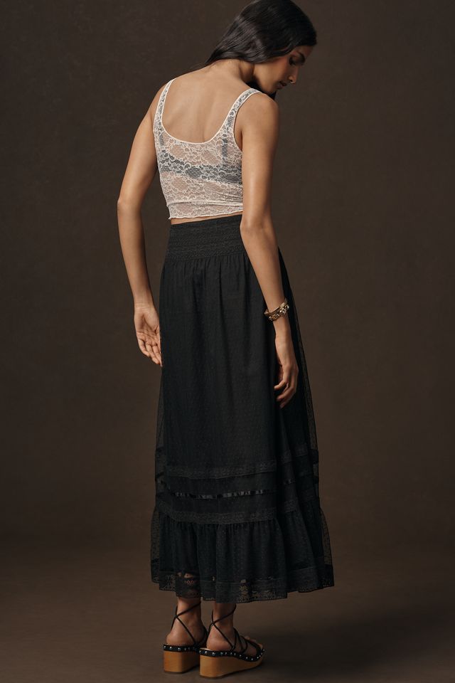 RIXO Tuta Tiered Lace Maxi Skirt #2