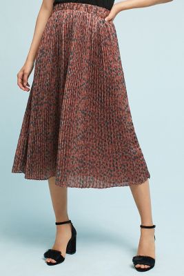 anthropologie leopard skirt