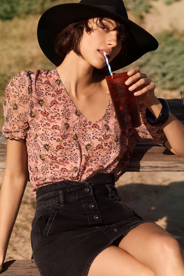 Pilcro Button-Front Denim Mini Skirt #5