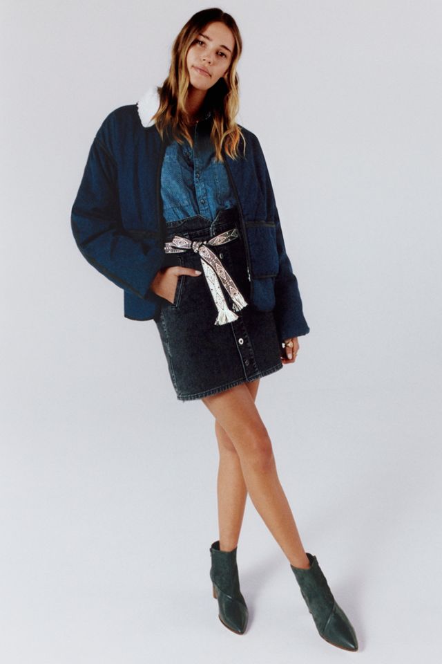 Pilcro Button-Front Denim Mini Skirt #6