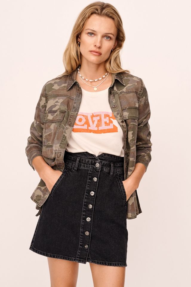 Pilcro Button-Front Denim Mini Skirt #7