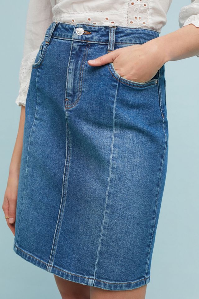 Pilcro Seamed Denim Pencil Skirt #2