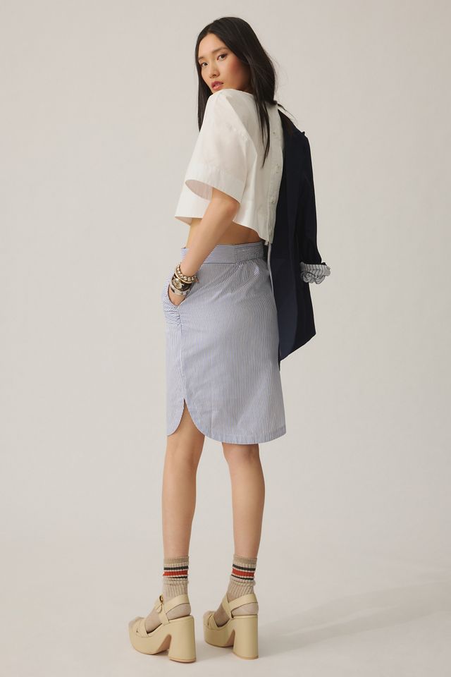 Maeve Sleeve-Waist Buttondown Skirt #3