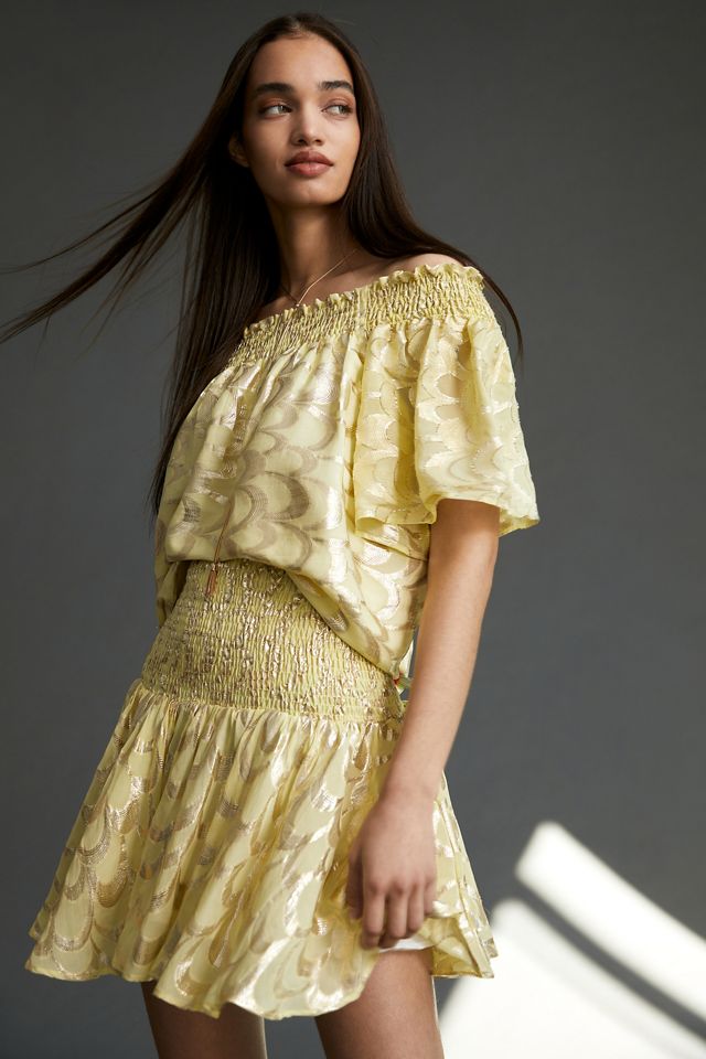 delfi adele pleated silk cut out dress
