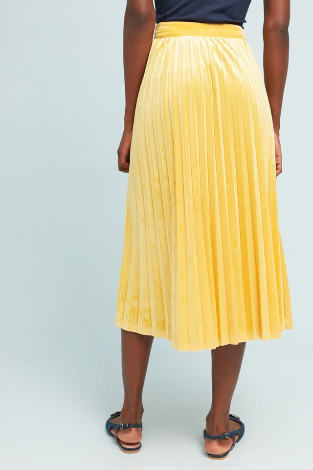 Pleated Velvet Midi Skirt #1