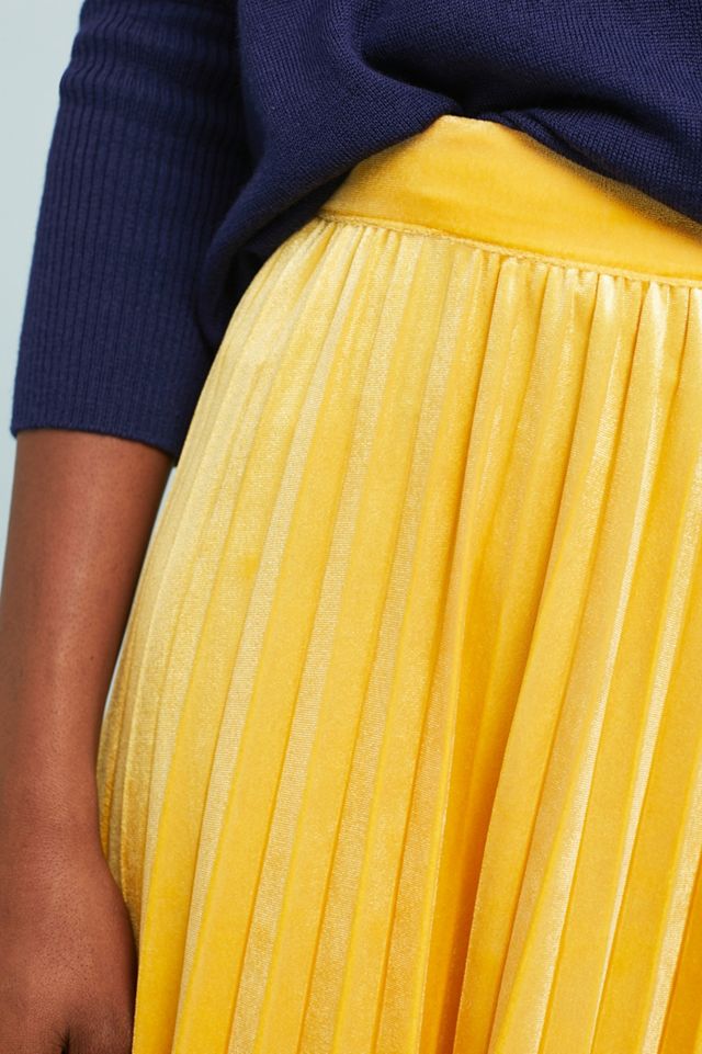 Pleated Velvet Midi Skirt #2