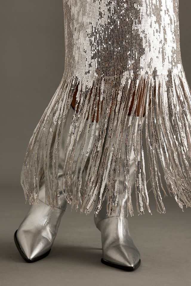 Stella Nova Sequin Fringe Midi Skirt #2