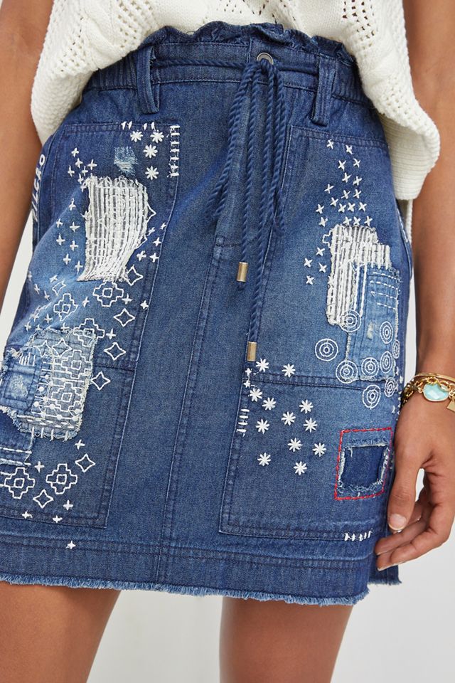Pilcro Patchwork Denim Mini Skirt #1
