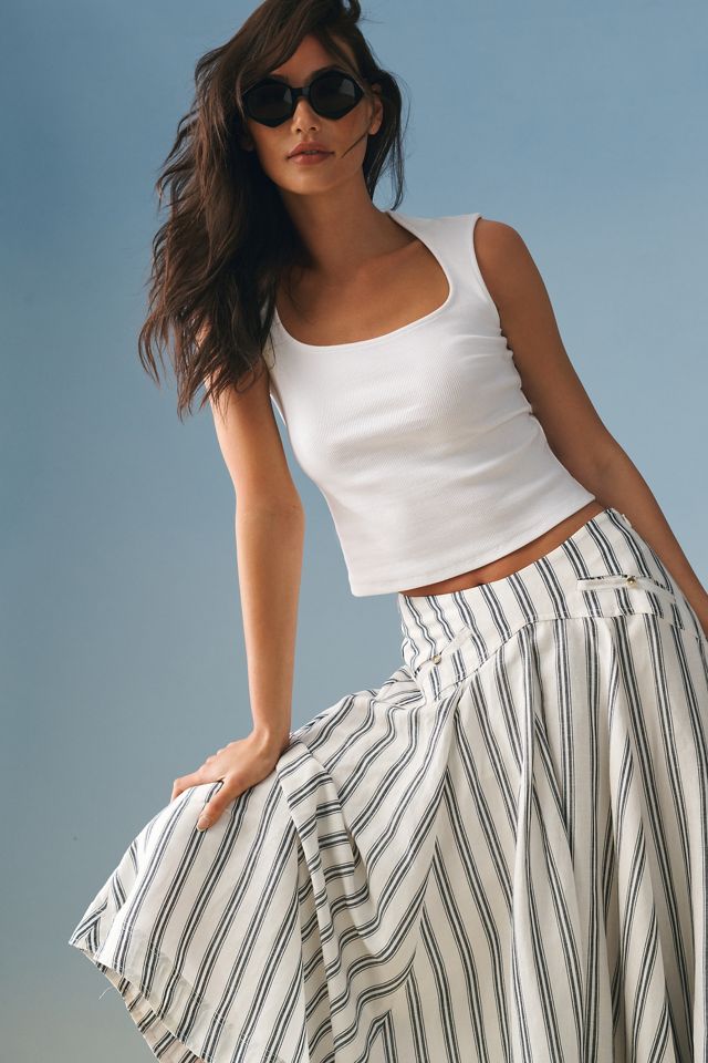 Pilcro Structured A-Line Skirt | Anthropologie
