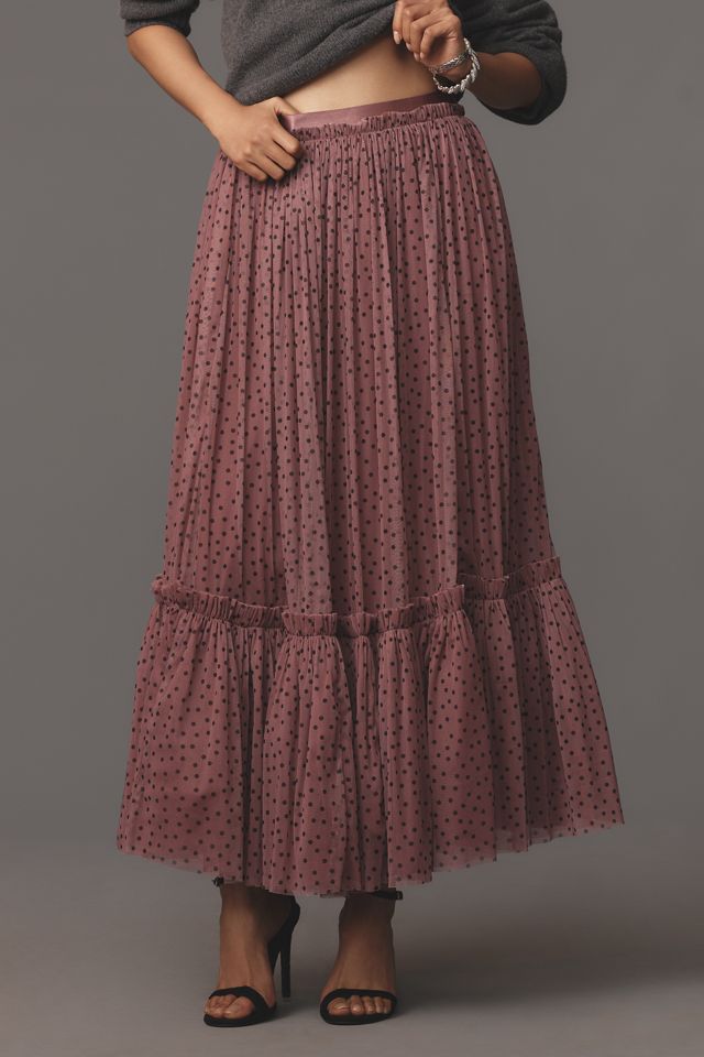 By Anthropologie Tiered Tulle Maxi Skirt #1